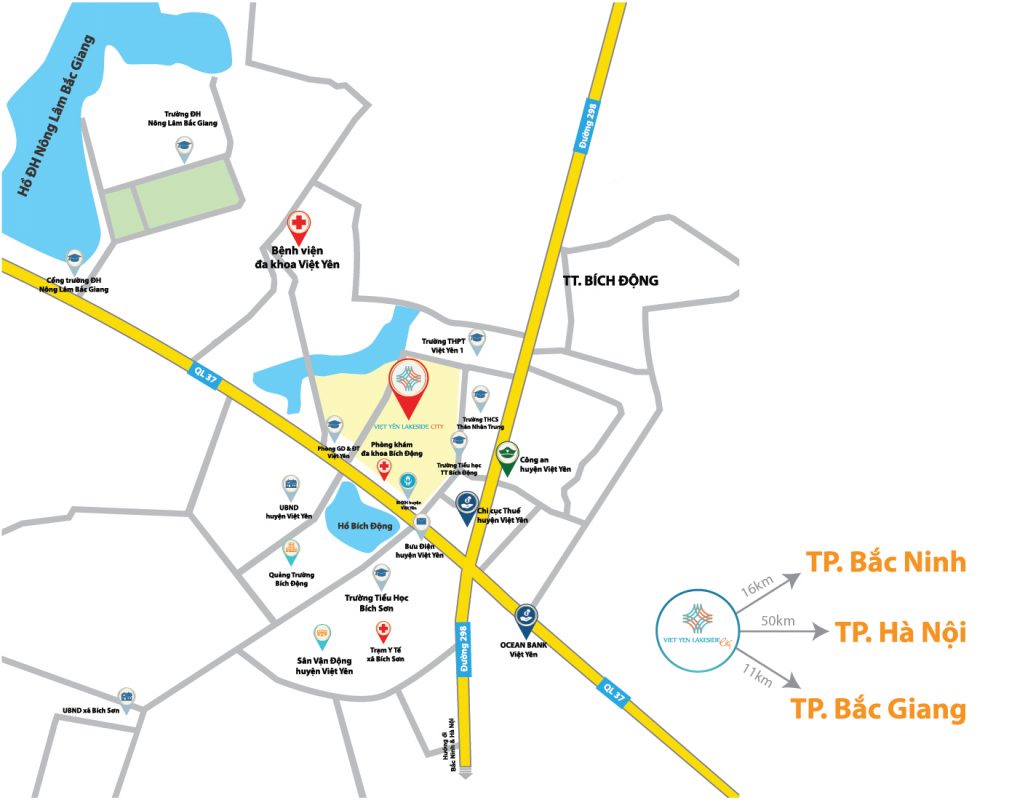 vị trí dự án việt yên riverside