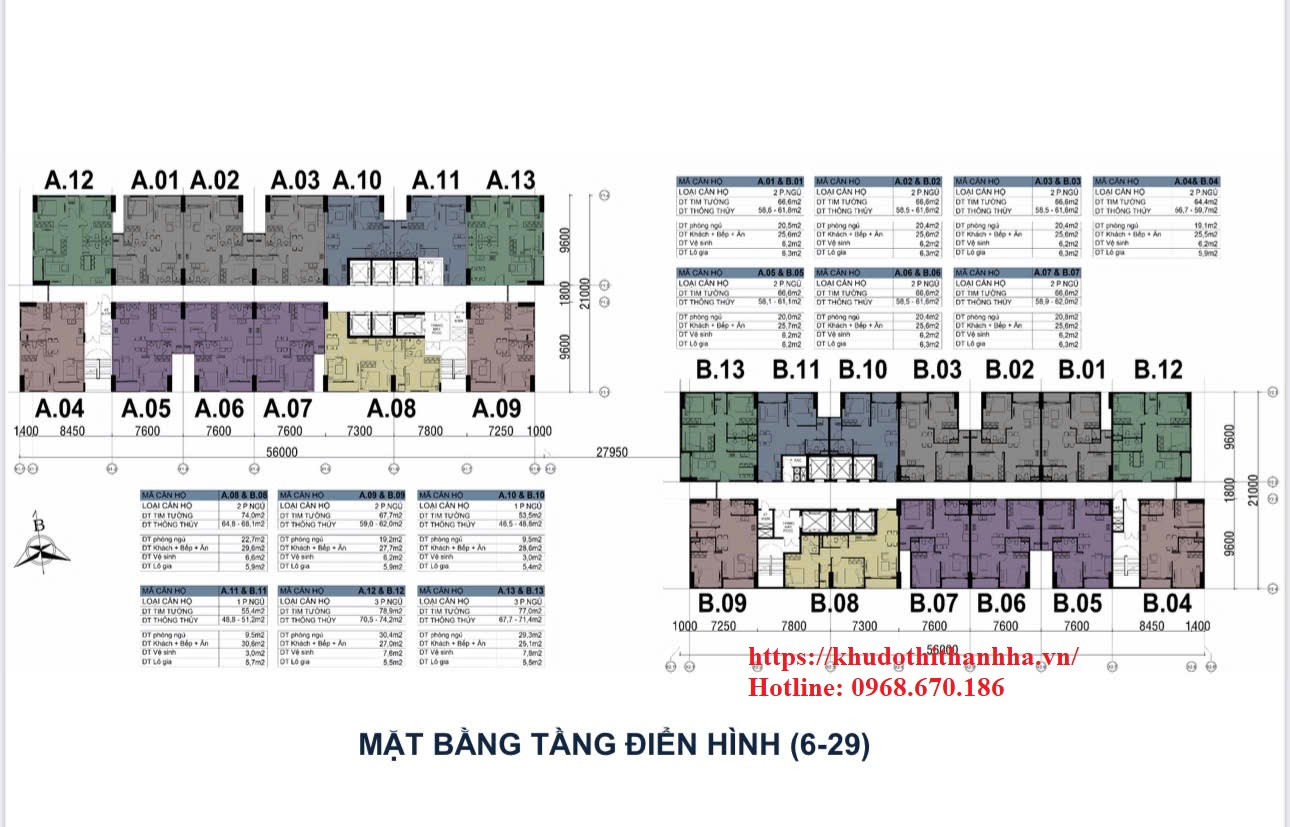 Mặt bằng chung cư mường thanh phú hữu